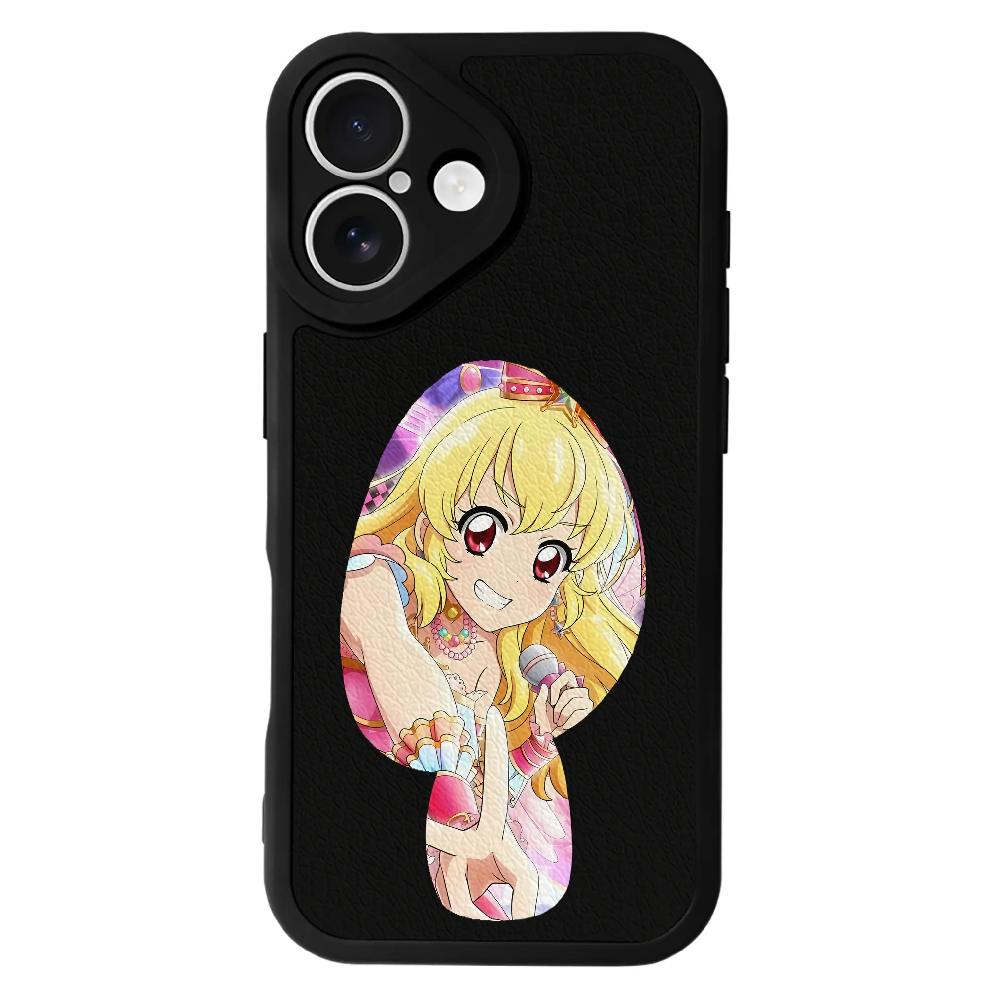 アイカツ グッズ 星宮 いちご - IPhone 16シリーズ対応 ・ シリコンスマホケース ・ レザー調 ・ 高精度フィット ・ 耐衝撃 ・ ワイヤレス充電対応 ・ 精密カット